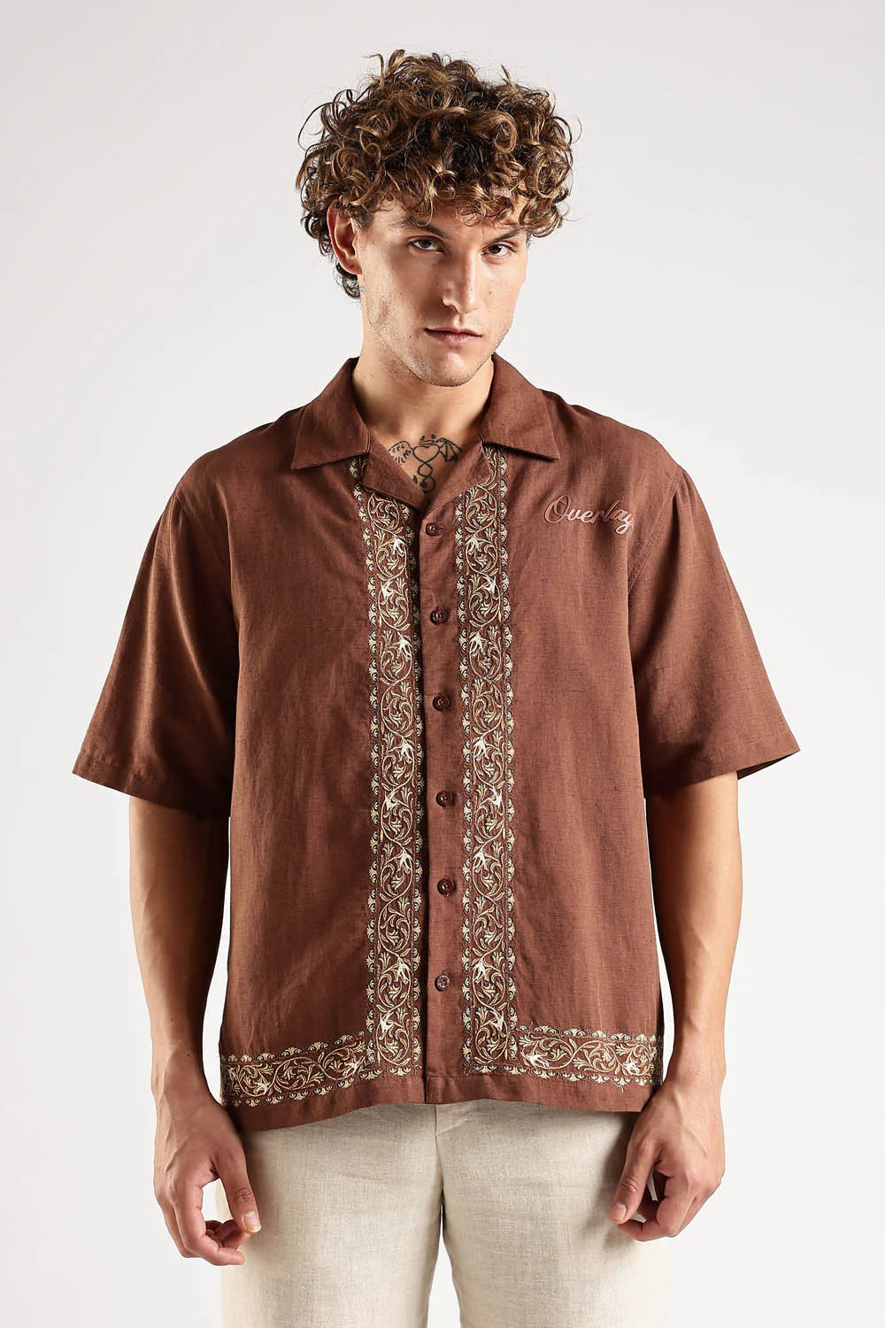 Half sleeve embroidered shirt